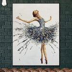 لوحة كبيرة على قماش راقصة الباليه الملونة لوحة الباليه اللوحة مؤطرة اللوحة | BALLERINA ANNA