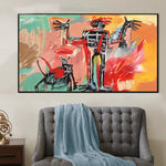 Urban Style Paintings On Canvas Neo Expressionism Painting Street Art Weird Artwork 30x46 Art Graffiti Style Wall Art | BOY AND DOG