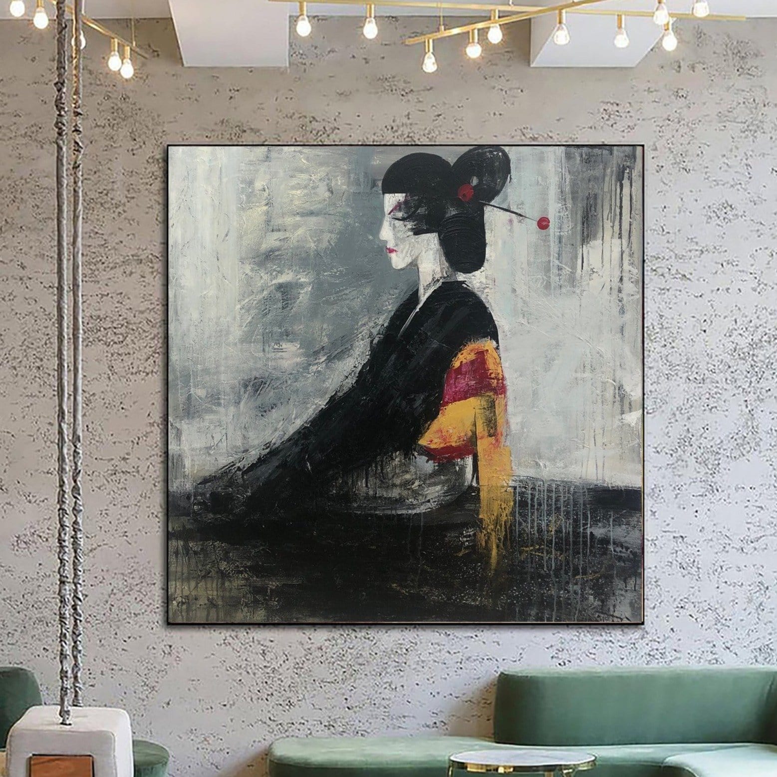 Abstract Geisha Paintings On Canvas Japanese Art Figurative Painting O