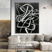 Original Abstract Painting Black And White Oil Painting Modern Abstract Paintings On Canvas Wall Art Unique Painting | THINKER