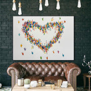 لوحات قلب كبيرة جدًا على لوحة زيتية تجريدية من القماش لوحة جدارية ملونة رومانسية لوحة Impasto الحديثة | LOVE ESSENCE