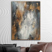 Original Abstract Painting on Canvas 40x30 Gold Leaf Painting Wall Art Heavy Textured Artwork Custom Wall Decor New Apartment Gift Art | GOLDEN FALL