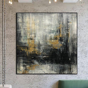 Abstract Black Art Expressionist Paintings On Canvas Oil Painting Modern Wall Art Gold Leaf Fine Art Hand Painted Art | SCOTOPIC VISION