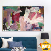 Unstretched Large Abstract Original Colorful Paintings On Canvas Modern Vivid Art Textured Oil Painting | INDIE LIFE 39.37"x70.86"