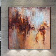 Large Abstract Paintings On Canvas Orange Oversized Painting Red Canvas Art Living Room Wall Art Abstract Cityscape Cityscape Painting | RAINY WEEKEND