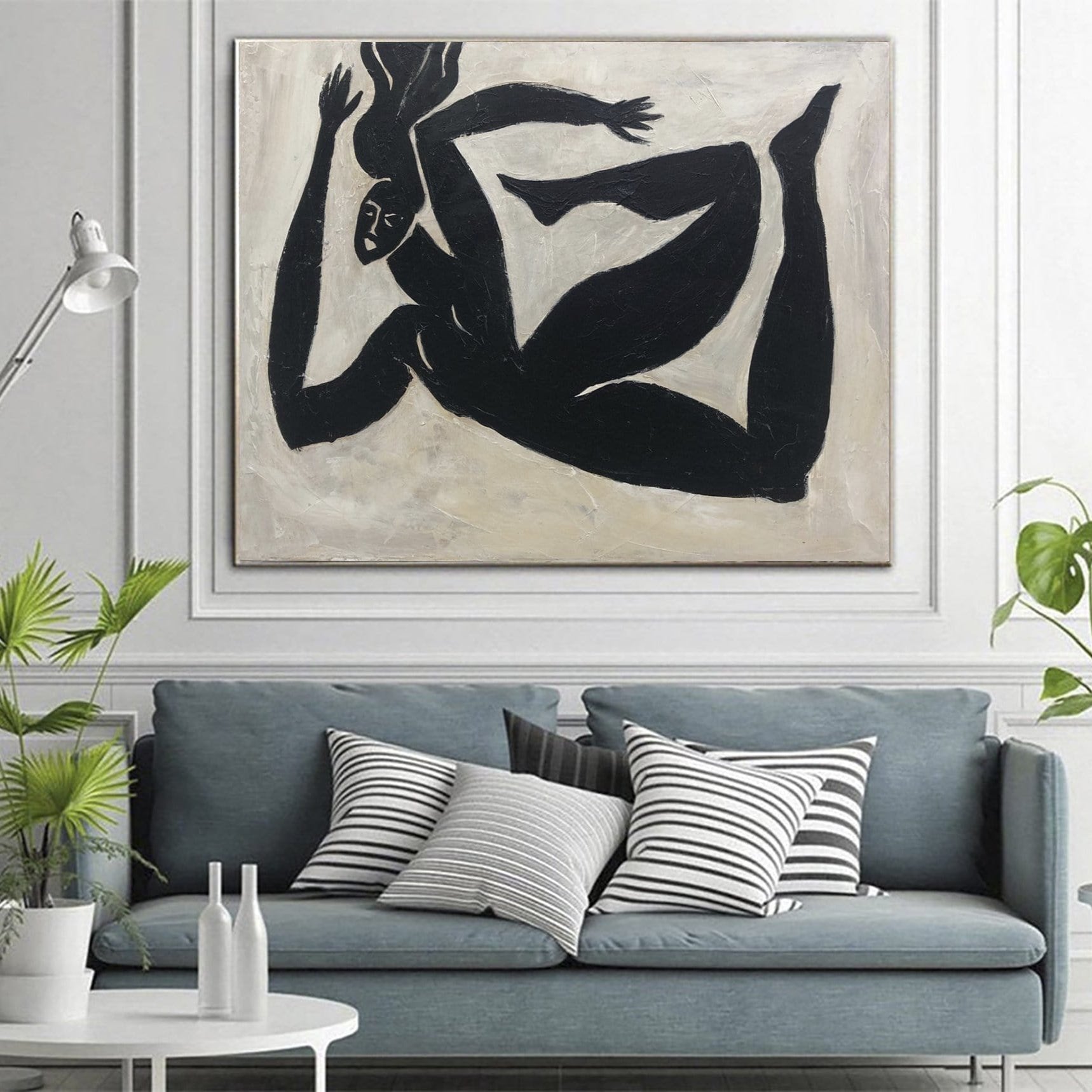 Original Abstract Figurative Black And White Greek Athletes Paintings On Canvas Abstract Fine Art Minimalist Art Modern Wall Decor | FALLING THROUGH - Trend Gallery Art | Original Abstract Paintings