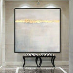 Abstract Acrylic Painting Gray Abstract Painting Gold Painting | GLEAM