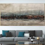 Abstract Gray Painting on Canvas Landscape Oil Painting Black And White Artwork Fine Art Modern Canvas Art Living Room Decor | THE SOUND OF AUTUMN