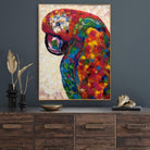 Abstract Parrot Painting Canvas Bright Bird Art Colorful Artwork Customized Painting 54x40 Art Tropical Wall Art for Lake House Wall Art | RED PARROT - Trend Gallery Art | Original Abstract Paintings