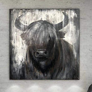 Large Abstract Bull Painting Animal Wall Art | BULL - Trend Gallery Art | Original Abstract Paintings