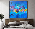 Large Blue Paintings On Canvas Abstract Graffiti Painting Original Handmade Painting Ukraine Artist | BLUE GRAFFITI - Trend Gallery Art | Original Abstract Paintings