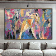 Large Original Dog Painting Abstract Afghan Hound Painting On Canvas Colorful Acrylic Dog Fine Art Modern Wall Art | MYTHICAL DOG