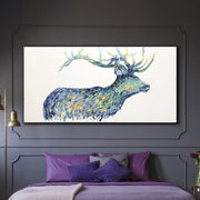 Extra Large Canvas Art Deer Painting Deer Canvas Wall Art Nature Deer Abstract Artwork Animal Painting Extra Large Oil Painting Office Decor | DEER