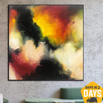 Extra Large Canvas Art Colorful Paintings On Canvas Abstract Painting Original Wall Art Wall Decorations For Living Room Office Decor | SUNSET 60"x60"