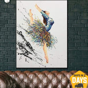 Original Oil Abstract Ballerina Painting Dancer Paintings On Canvas Modern Wall Art Ballet Artwork Impasto Painting | BALLERINA KATHERINE 28"x20"