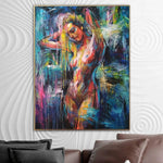 Large Abstract Figurative Art Original Colorful Woman Paintings On Canvas Textured Handmade Painting Modern Vivid Fine Art | LADY RAIN