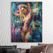 Large Abstract Figurative Art Original Colorful Woman Paintings On Canvas Textured Handmade Painting Modern Vivid Fine Art | LADY RAIN