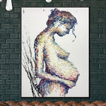 لوحات تجريدية أصلية للحوامل على القماش فن مستشفى امرأة عارية إبداعية | LOVING TOUCH