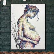 Original Pregnant Abstract Paintings On Canvas Creative Nude Woman Artwork Hospital Art | LOVING TOUCH