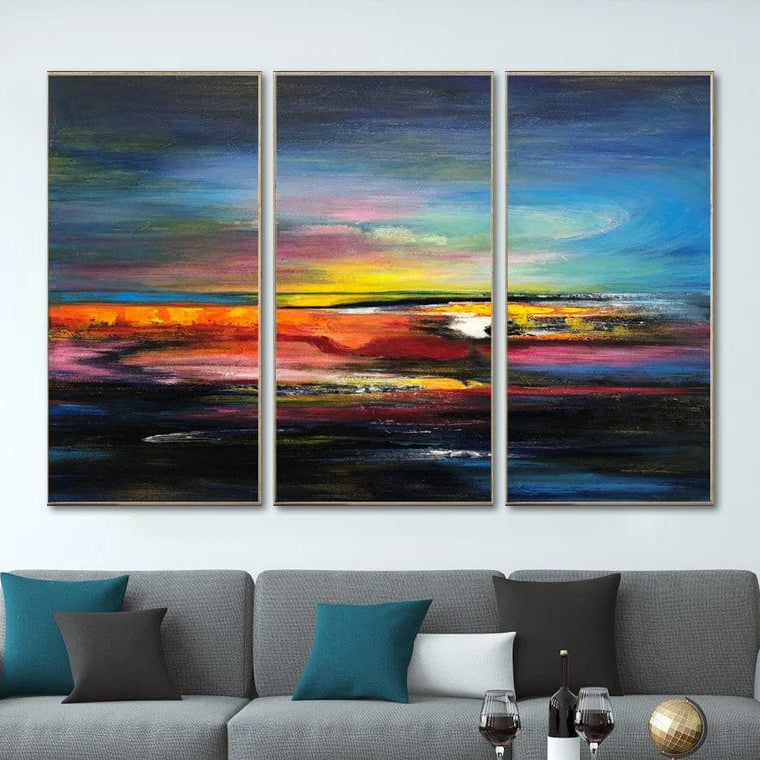 Abstract Art Colorful Painting Red Abstract Art Ocean Painting Art On Canvas | COLORFUL SUNSET - Trend Gallery Art | Original Abstract Paintings