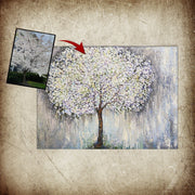 ضخم جدار الفن مجردة شجرة النفط الطلاء على قماش مؤطرة جدار الفن الحديث اللوحة الملونة شجرة الأصلي الفني المعاصر جدار ديكور | SNOWY TREE