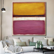مارك روثكو الأصلي مجردة غرامة الفن الأصفر الفن الوردي لوحات على قماش الحديثة الاكريليك نمط روثكو اللوحة جدار ديكور| YELLOW SKY