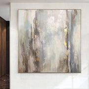 Abstract Oil Painting Oversized Painting Gray Painting Gold Leaf Painting | SPRING THAW