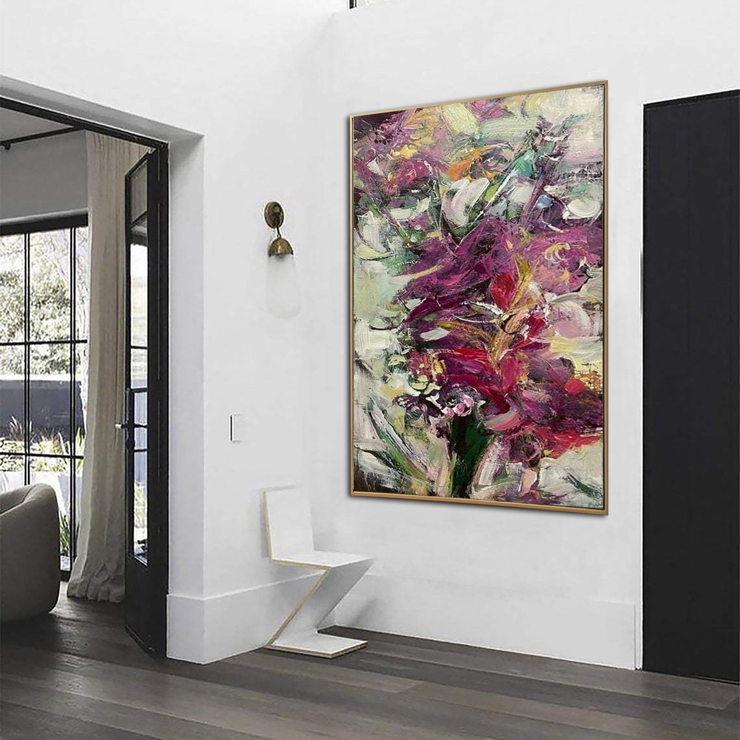 Original Abstract Oil Paintings On Canvas Flowers Bouquet Colorful Painting Modern Contemporary Fine Art Wall Decor | BOUQUET OF FLOWERS - Trend Gallery Art | Original Abstract Paintings