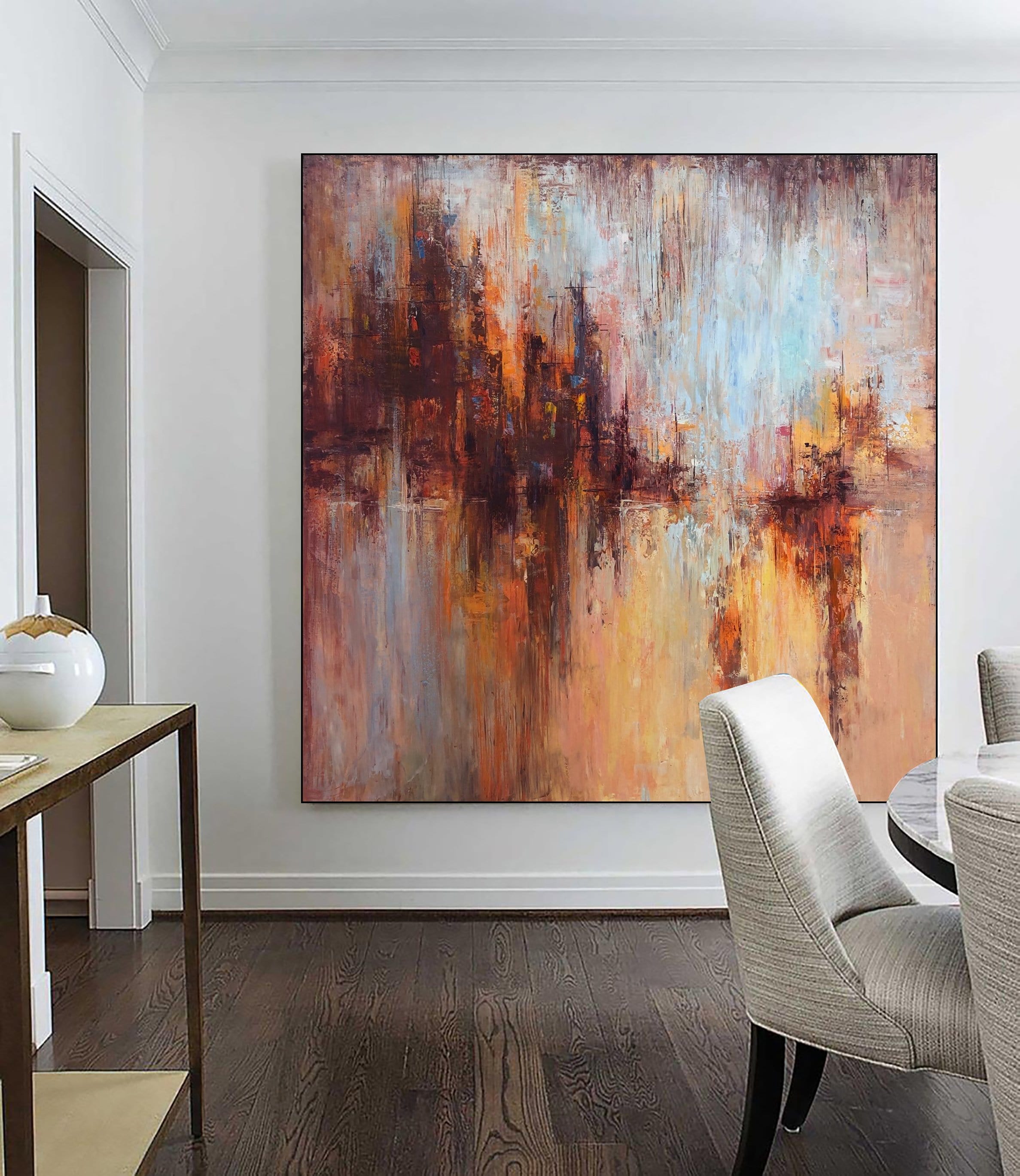 Square Oversized Abstract Canvas Artliving Room Wall 