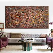 Jackson Pollock Style Paintings On Abstract Modern Colorful Fine Art Handmade Wall Art Textured Oil Painting | URBAN MADNESS