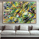 Large Painting On Canvas Yellow Oil Painting Abstract Modern Art Original Abstract Painting On Canvas Abstract Wall Decor | SUMMER VIBE