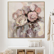 Original Flowers Painting Floral Art Canvas Neutral Wall Art Palette Knife Artwork Roses Bouquet Painting Heavy Textured Art | ROSES BOUQUET