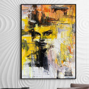 لوحة نسائية ملونة تجريدية أصلية على قماش أكريليك بشري جميل لوحة زيتية فنية جدارية معاصرة | SILENT OBSERVER