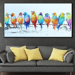 Large Abstract Budgie Painting Budgie Abstract Art Budgie Artwork Budgie Paintings On Canvas Abstract Budgie Oil Painting | BIRD'S GANG