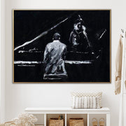 Large Oil Painting On Canvas Piano Painting Black And White Art Human Painting Art Painting Original Painting For Living Room Music Art | PIANIST - Trend Gallery Art | Original Abstract Paintings