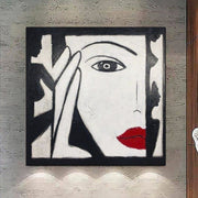 Original Abstract Figurative Black And White Painting Woman Faces Wall Art | BEAUTY OF WOMEN