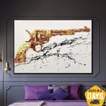 Original Canvas Abstract Gun Painting Revolver Fine Art Pop Art Painting Oil Painting Colt Painting Wall Art Decor | GRANDPA'S RARITY 20"x28"