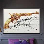 مسدس عمل فني تجريدي كبير فن البوب لوحة زيتية مسدس | GRANDPA'S RARITY