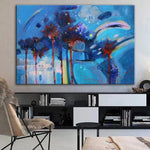 Abstract Blue Paintings On Canvas Original Textured Painting Support Ukraine Oil Handmade Painting | BLUE WAY