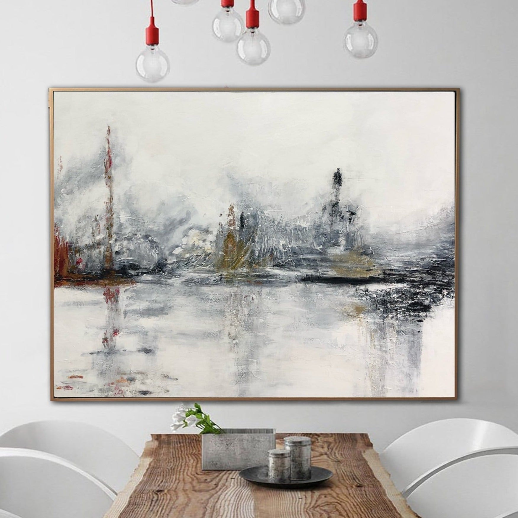 Large Abstract Paintings On Canvas In Gray And White Colors Original 40x60 Wall Art Modern Mountings Painting Neutral Wall Art | TOWN SQUARE - Trend Gallery Art | Original Abstract Paintings