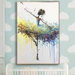 لوحة راقصة الباليه لوحة تجريدية راقصة Impasto لوحة فنية جدارية ملونة | BALLERINA GENET