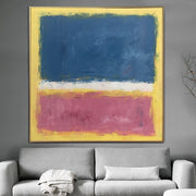 لوحات تجريدية لمارك روثكو على قماش بألوان الأصفر والأزرق والوردي التعبيرية الفنية الملونة مجال الرسم فن نمط روثكو | COLORFUL FIELD