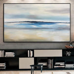 White Painting Blue Painting Abstract Acrylic Painting On Canvas | PIECE OF PARADISE