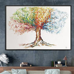 شجرة الفن التجريدي قماش اللوحة الملونة شجرة قماش عمل فني شجرة الرسم على قماش | FOUR SEASON