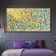 Large Abstract Colorful Paintings On Canvas Impasto Painting In Blue And Yellow Colors Textured Wall Art Aesthetic Painting | IMAGINARY FIELD
