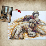 لوحة الكلب من الصورة Impasto اللوحة الحيوانات الأليفة صورة زيتية | TRUE FRIENDSHIP
