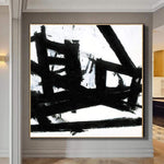 Oversized Abstract Art Black And White Franz Kline style Black Wall Art Original Artwork Painting Canvas | LIFE LINES