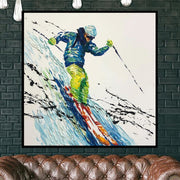 لوحة تجريدية متزلج متزلج عمل فني لوحة تجريدية كبيرة المتزلج | ABRUPT DOWNHILL