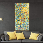 Extra Large Abstract Impasto Paintings On Canvas In Blue And Yellow Colors Creative Industrial Decor Handmade Painting | IMAGINARY FIELD