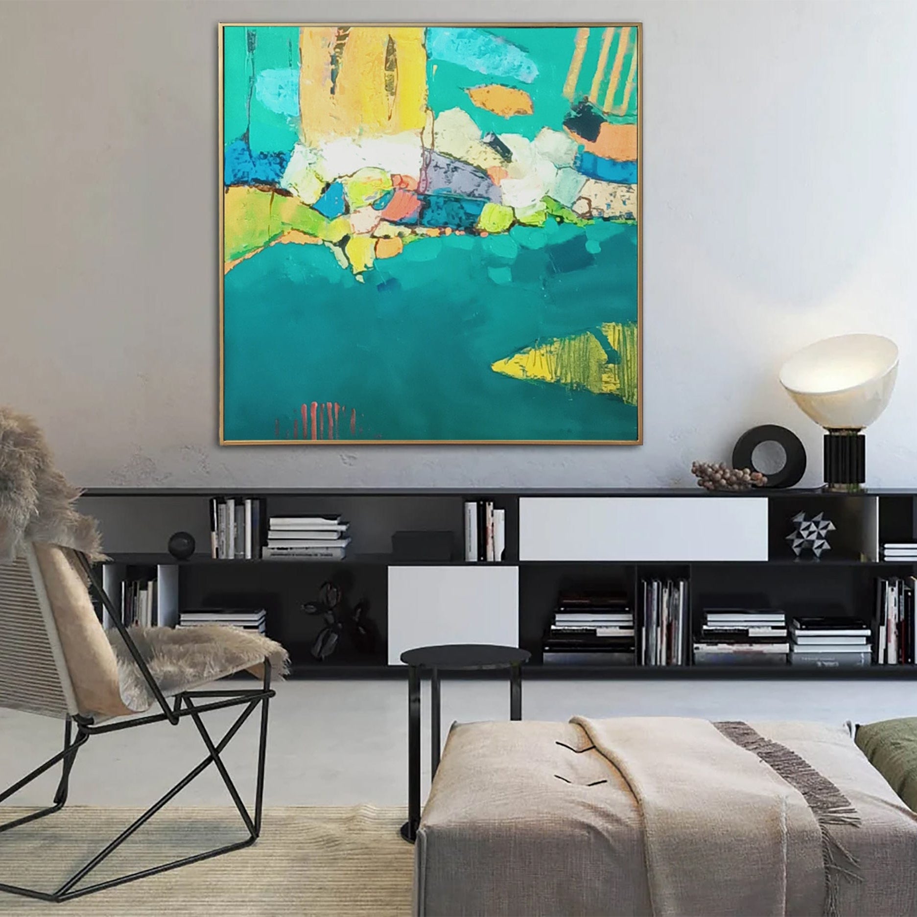 Large Abstract Colorful Paintings On Canvas Modern Acrylic Fine Art VIvid Painting Textured OIl Painting Wall Art | OUTSIDE THE CITY - Trend Gallery Art | Original Abstract Paintings